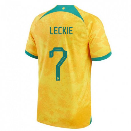 Kandiny Kinder Australische Mathew Leckie #7 Gold Heimtrikot Trikot 22-24 T-shirt