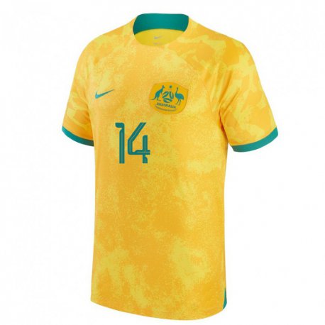Kandiny Kinder Australische Riley Mcgree #14 Gold Heimtrikot Trikot 22-24 T-shirt
