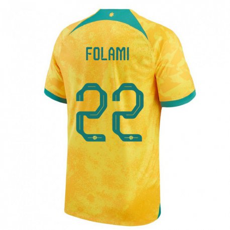 Kandiny Kinder Australische Ben Folami #22 Gold Heimtrikot Trikot 22-24 T-shirt