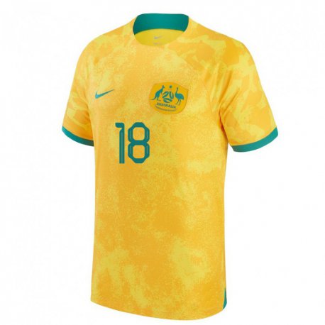 Kandiny Kinder Australische Danny Vukovic #18 Gold Heimtrikot Trikot 22-24 T-shirt