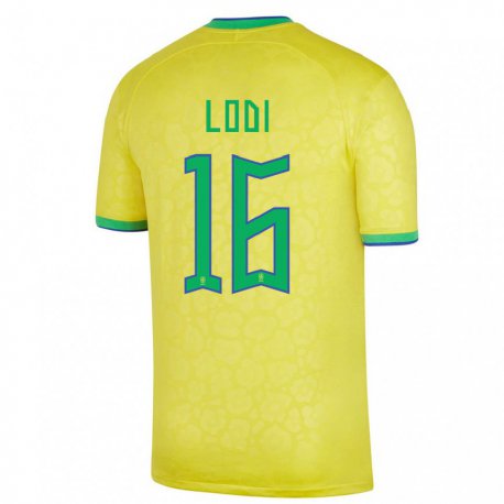 Kandiny Kinder Brasilianische Renan Lodi #16 Gelb Heimtrikot Trikot 22-24 T-shirt