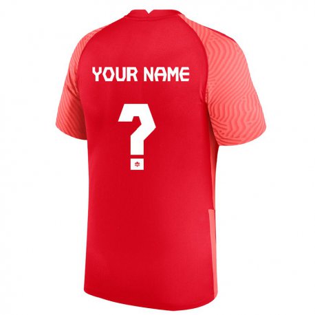 Kandiny Kinder Kanadische Ihren Namen #0 Rot Heimtrikot Trikot 22-24 T-shirt