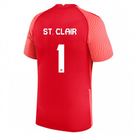 Kandiny Kinder Kanadische Dayne St Clair #1 Rot Heimtrikot Trikot 22-24 T-shirt