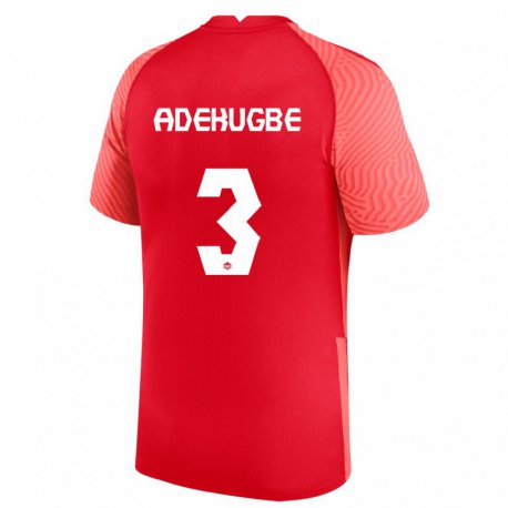 Kandiny Kinder Kanadische Samuel Adekugbe #3 Rot Heimtrikot Trikot 22-24 T-shirt