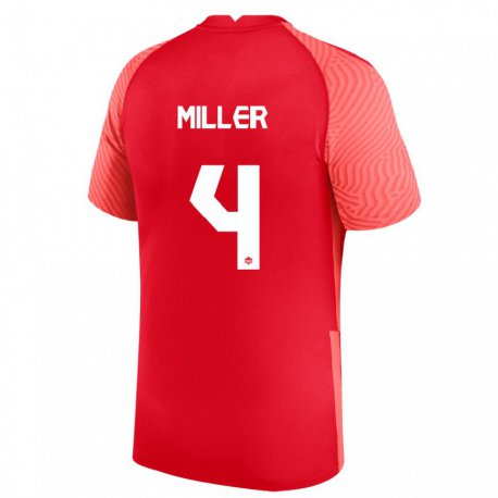 Kandiny Kinder Kanadische Kamal Miller #4 Rot Heimtrikot Trikot 22-24 T-shirt