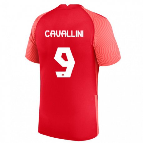 Kandiny Kinder Kanadische Lucas Cavallini #9 Rot Heimtrikot Trikot 22-24 T-shirt