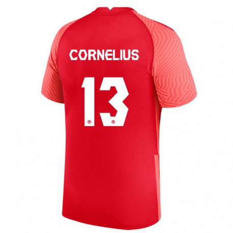Kandiny Kinder Kanadische Derek Cornelius #13 Rot Heimtrikot Trikot 22-24 T-shirt