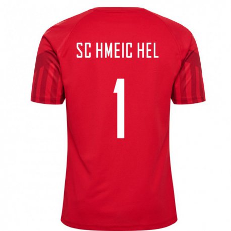Kandiny Kinder Dänische Kasper Schmeichel #1 Rot Heimtrikot Trikot 22-24 T-shirt