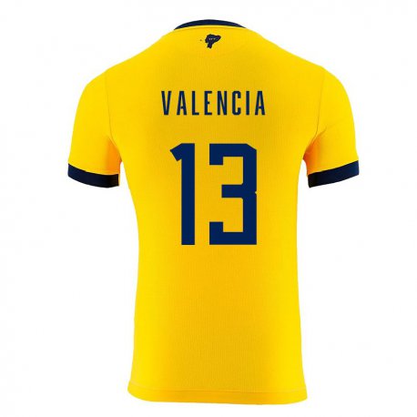 Kandiny Kinder Ecuadorianische Enner Valencia #13 Gelb Heimtrikot Trikot 22-24 T-shirt