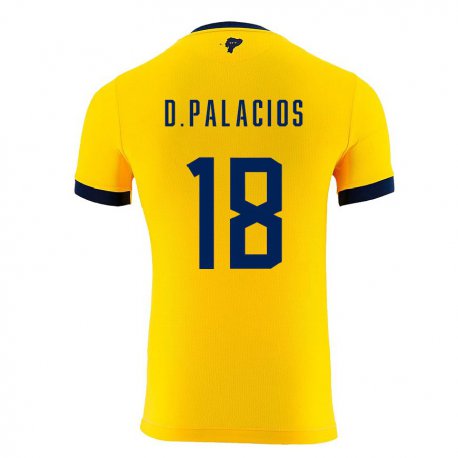 Kandiny Kinder Ecuadorianische Diego Palacios #18 Gelb Heimtrikot Trikot 22-24 T-shirt