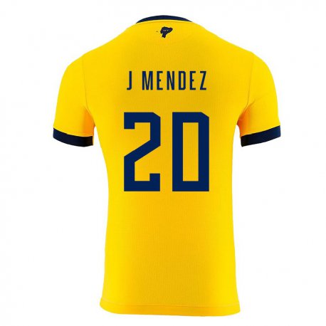 Kandiny Kinder Ecuadorianische Jhegson Mendez #20 Gelb Heimtrikot Trikot 22-24 T-shirt