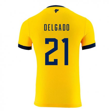 Kandiny Kinder Ecuadorianische Patrickson Delgado #21 Gelb Heimtrikot Trikot 22-24 T-shirt