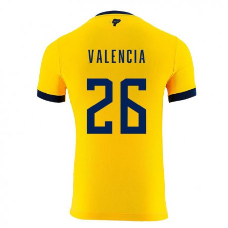 Kandiny Kinder Ecuadorianische Anthony Valencia #26 Gelb Heimtrikot Trikot 22-24 T-shirt