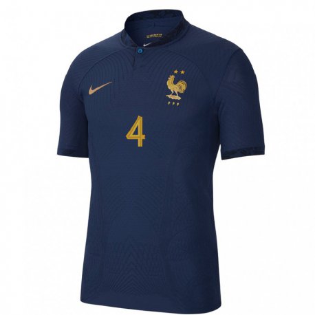 Kandiny Kinder Französische Raphael Varane #4 Marineblau Heimtrikot Trikot 22-24 T-shirt
