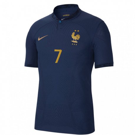 Kandiny Kinder Französische Antoine Griezmann #7 Marineblau Heimtrikot Trikot 22-24 T-shirt