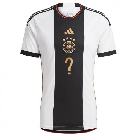 Kandiny Kinder Deutsche Ihren Namen #0 Weiß Schwarz Heimtrikot Trikot 22-24 T-shirt