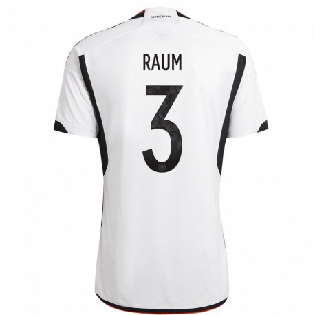Kandiny Kinder Deutsche David Raum #3 Weiß Schwarz Heimtrikot Trikot 22-24 T-shirt
