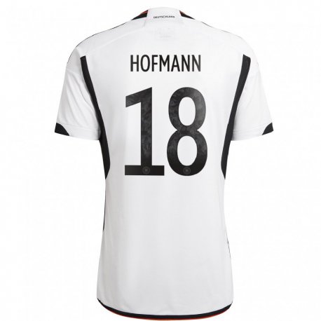 Kandiny Kinder Deutsche Jonas Hofmann #18 Weiß Schwarz Heimtrikot Trikot 22-24 T-shirt