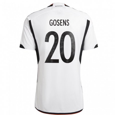 Kandiny Kinder Deutsche Robin Gosens #20 Weiß Schwarz Heimtrikot Trikot 22-24 T-shirt