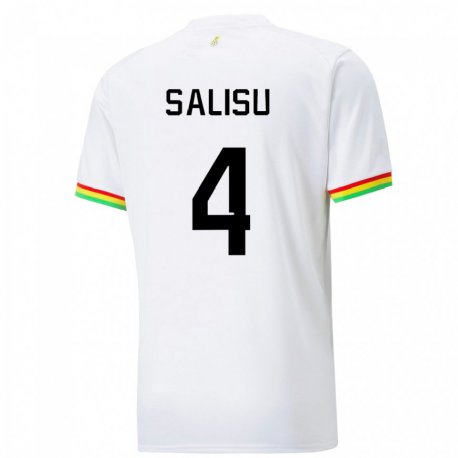 Kandiny Kinder Ghanaische Mohammed Salisu #4 Weiß Heimtrikot Trikot 22-24 T-shirt
