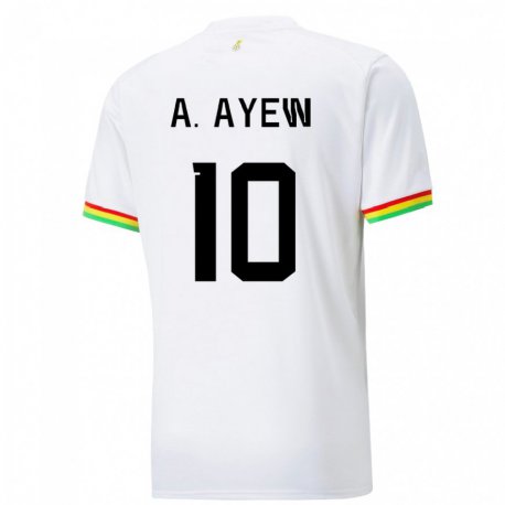 Kandiny Kinder Ghanaische Andre Ayew #10 Weiß Heimtrikot Trikot 22-24 T-shirt