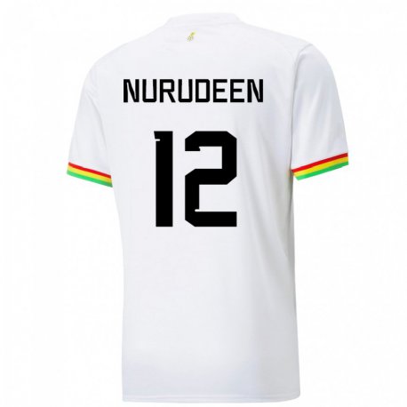 Kandiny Kinder Ghanaische Abdul Nurudeen #12 Weiß Heimtrikot Trikot 22-24 T-shirt