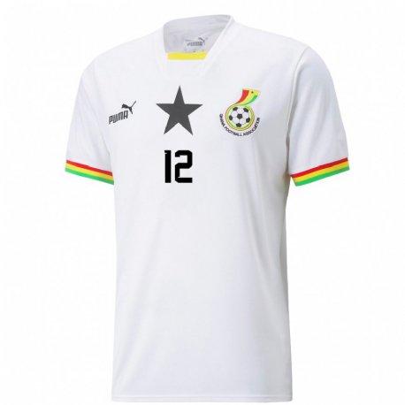 Kandiny Kinder Ghanaische Abdul Nurudeen #12 Weiß Heimtrikot Trikot 22-24 T-shirt