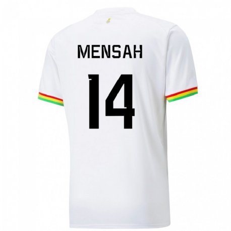 Kandiny Kinder Ghanaische Gideon Mensah #14 Weiß Heimtrikot Trikot 22-24 T-shirt