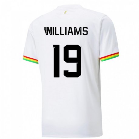 Kandiny Kinder Ghanaische Inaki Williams #19 Weiß Heimtrikot Trikot 22-24 T-shirt