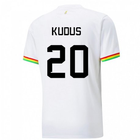 Kandiny Kinder Ghanaische Mohammed Kudus #20 Weiß Heimtrikot Trikot 22-24 T-shirt