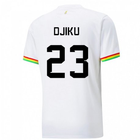 Kandiny Kinder Ghanaische Alexander Djiku #23 Weiß Heimtrikot Trikot 22-24 T-shirt