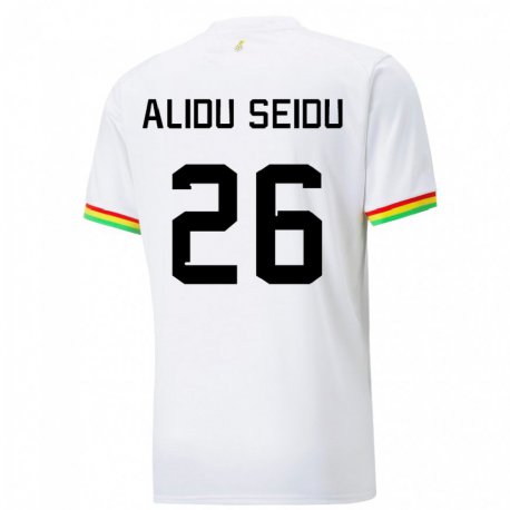 Kandiny Kinder Ghanaische Alidu Seidu #26 Weiß Heimtrikot Trikot 22-24 T-shirt