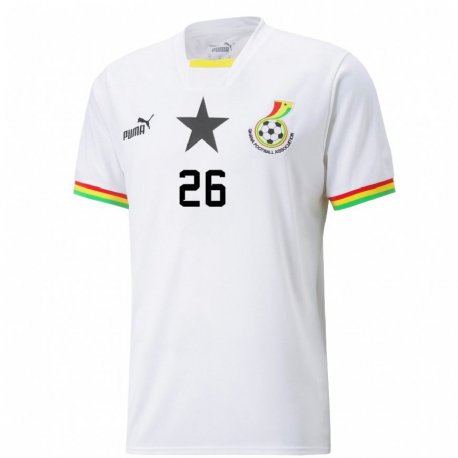 Kandiny Kinder Ghanaische Alidu Seidu #26 Weiß Heimtrikot Trikot 22-24 T-shirt