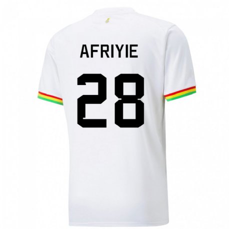 Kandiny Kinder Ghanaische Daniel Afriyie #28 Weiß Heimtrikot Trikot 22-24 T-shirt