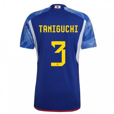 Kandiny Kinder Japanische Shogo Taniguchi #3 Königsblau Heimtrikot Trikot 22-24 T-shirt