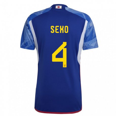 Kandiny Kinder Japanische Ayumu Seko #4 Königsblau Heimtrikot Trikot 22-24 T-shirt