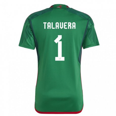 Kandiny Kinder Mexikanische Alfredo Talavera #1 Grün Heimtrikot Trikot 22-24 T-shirt