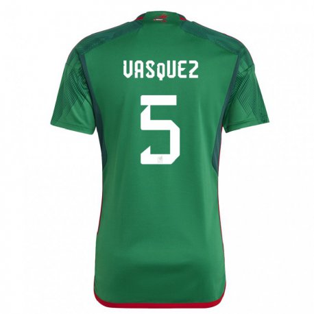 Kandiny Kinder Mexikanische Johan Vasquez #5 Grün Heimtrikot Trikot 22-24 T-shirt