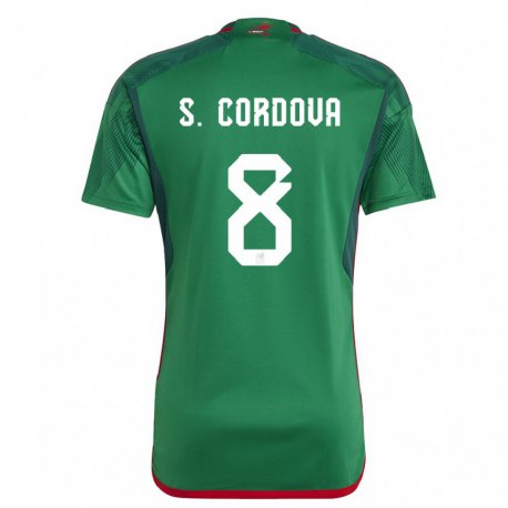 Kandiny Kinder Mexikanische Sebastian Cordova #8 Grün Heimtrikot Trikot 22-24 T-shirt