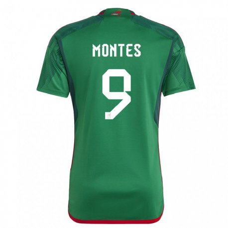 Kandiny Kinder Mexikanische Cesar Montes #9 Grün Heimtrikot Trikot 22-24 T-shirt