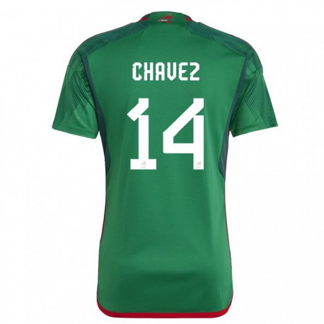 Kandiny Kinder Mexikanische Luis Chavez #14 Grün Heimtrikot Trikot 22-24 T-shirt