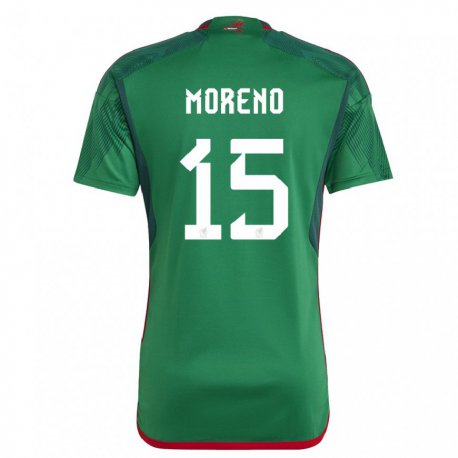 Kandiny Kinder Mexikanische Hector Moreno #15 Grün Heimtrikot Trikot 22-24 T-shirt