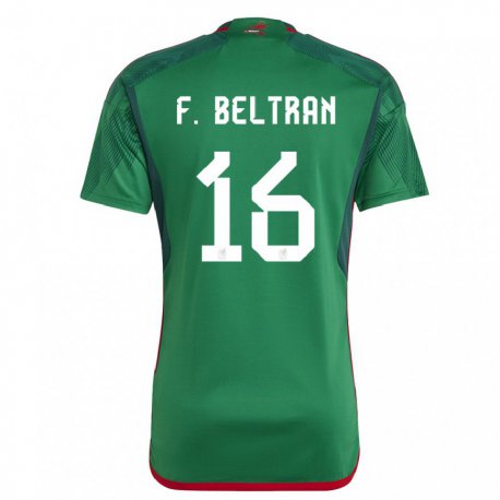 Kandiny Kinder Mexikanische Fernando Beltran #16 Grün Heimtrikot Trikot 22-24 T-shirt