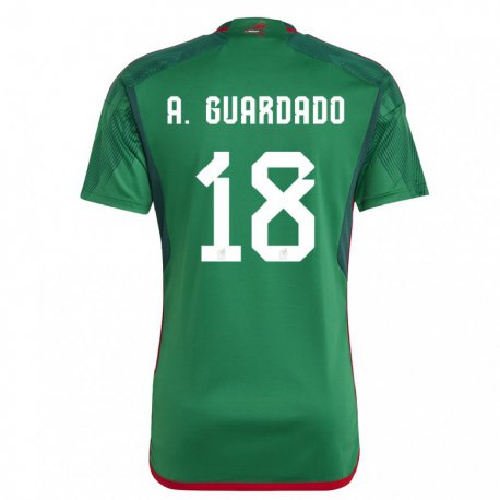 Kandiny Kinder Mexikanische Andres Guardado #18 Grün Heimtrikot Trikot 22-24 T-shirt