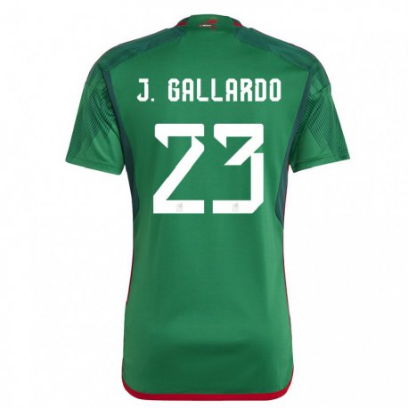 Kandiny Kinder Mexikanische Jesus Gallardo #23 Grün Heimtrikot Trikot 22-24 T-shirt