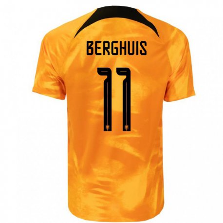 Kandiny Kinder Niederländische Steven Berghuis #11 Laser-orange Heimtrikot Trikot 22-24 T-shirt