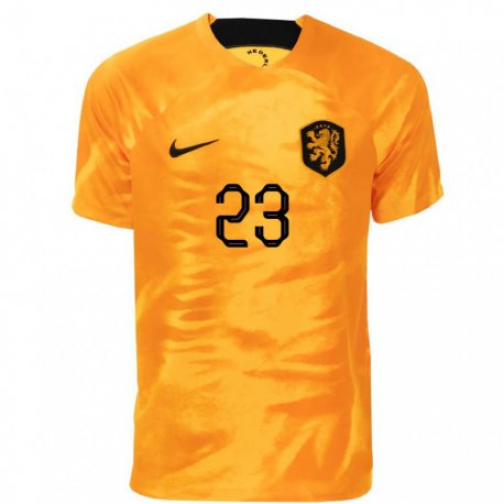 Kandiny Kinder Niederländische Mark Flekken #23 Laser-orange Heimtrikot Trikot 22-24 T-shirt