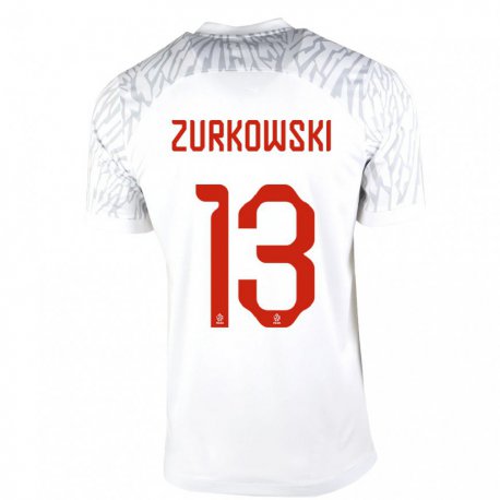 Kandiny Kinder Polnische Szymon Zurkowski #13 Weiß Heimtrikot Trikot 22-24 T-shirt