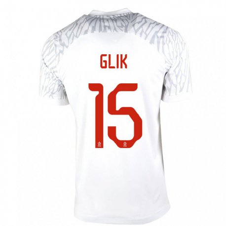 Kandiny Kinder Polnische Kamil Glik #15 Weiß Heimtrikot Trikot 22-24 T-shirt