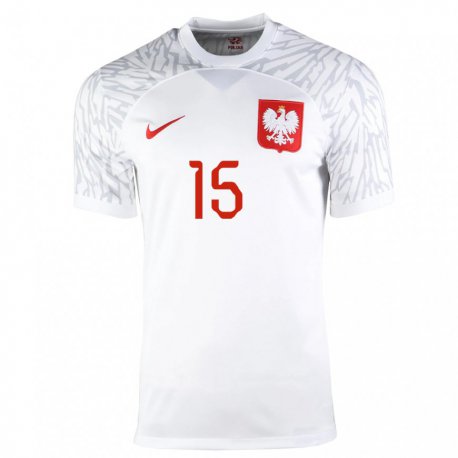 Kandiny Kinder Polnische Kamil Glik #15 Weiß Heimtrikot Trikot 22-24 T-shirt